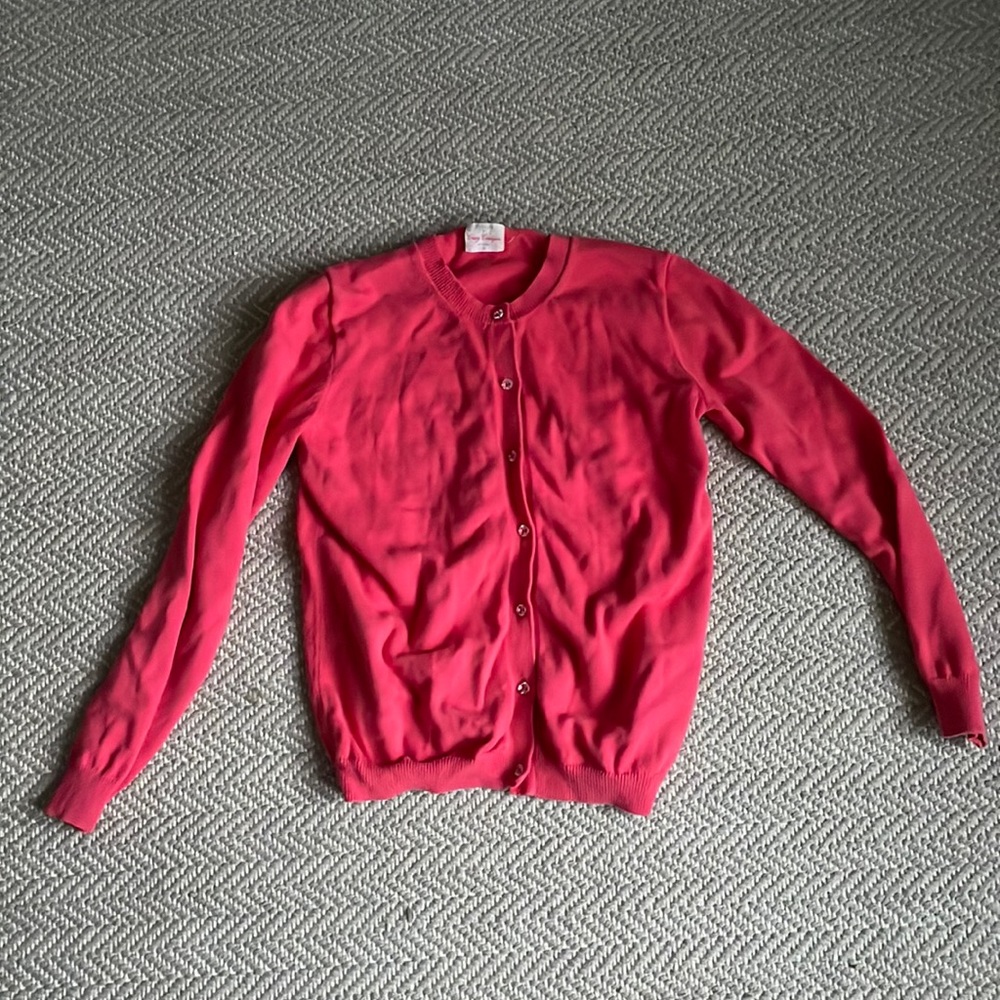 Crewcuts pink button up cardigan